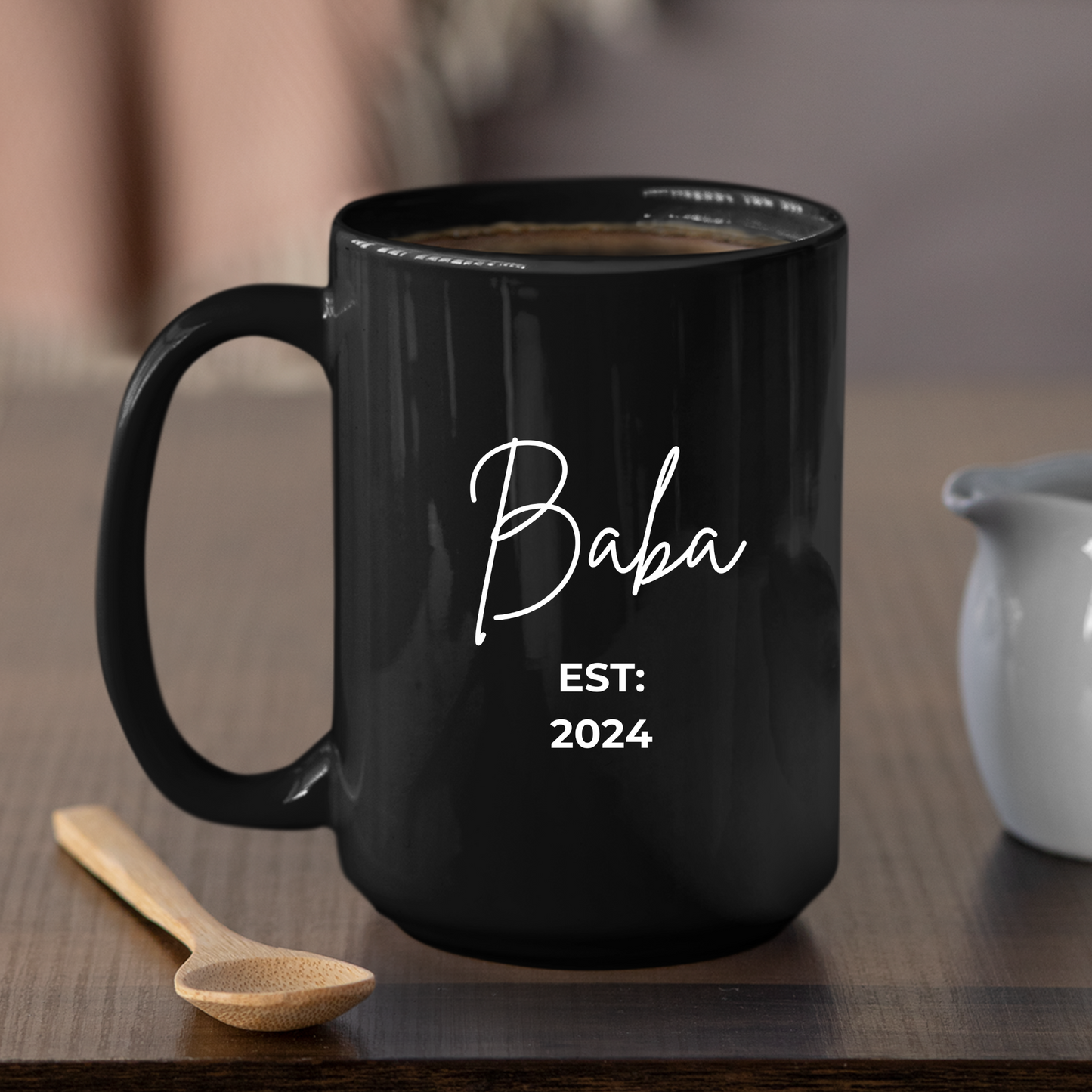 Personalized Baba Muslim Father Black Mug