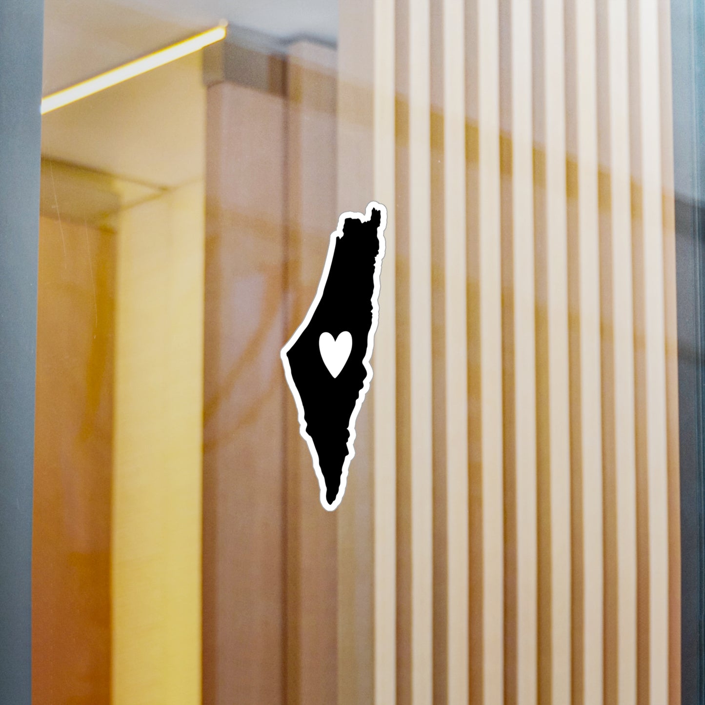 Black and White Palestine with Heart Sticker