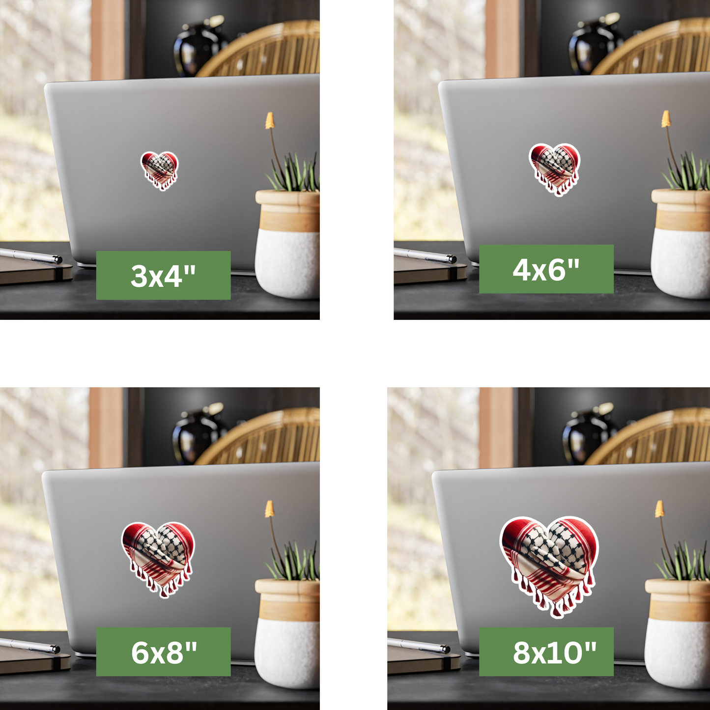 Red Keffiyeh Heart Sticker