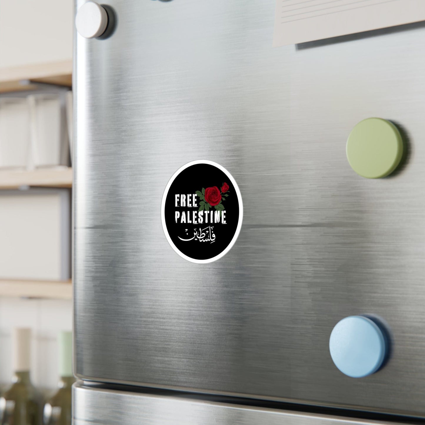 Free Palestine Red Rose Sticker