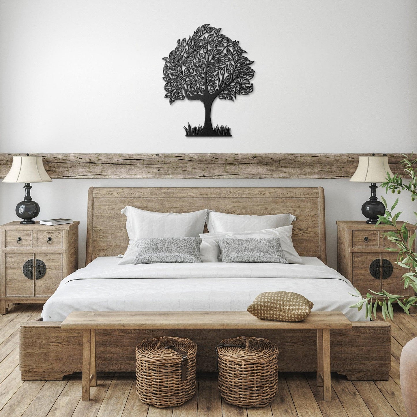 99 Names of Allah Tree in Arabic Canvas Wall Art - SunnahBay