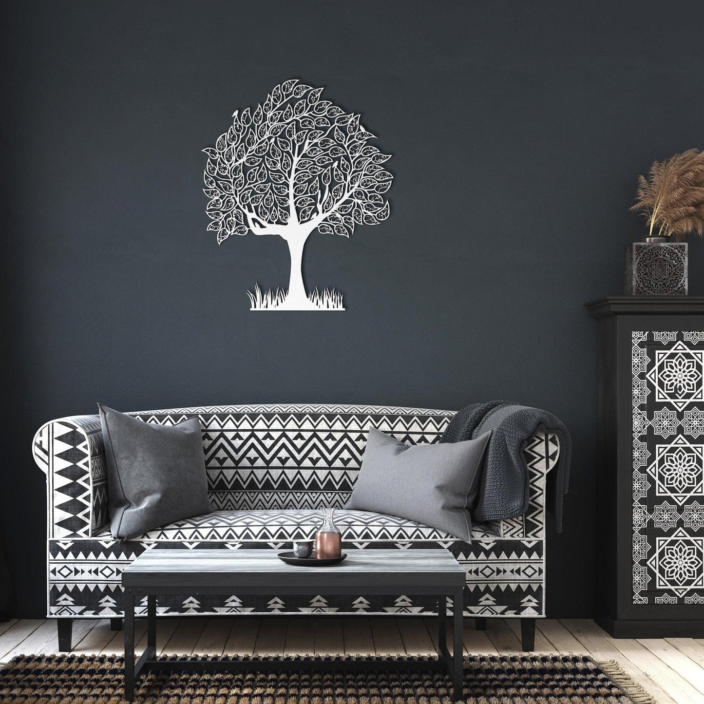 99 Names of Allah Tree in Arabic Canvas Wall Art - SunnahBay
