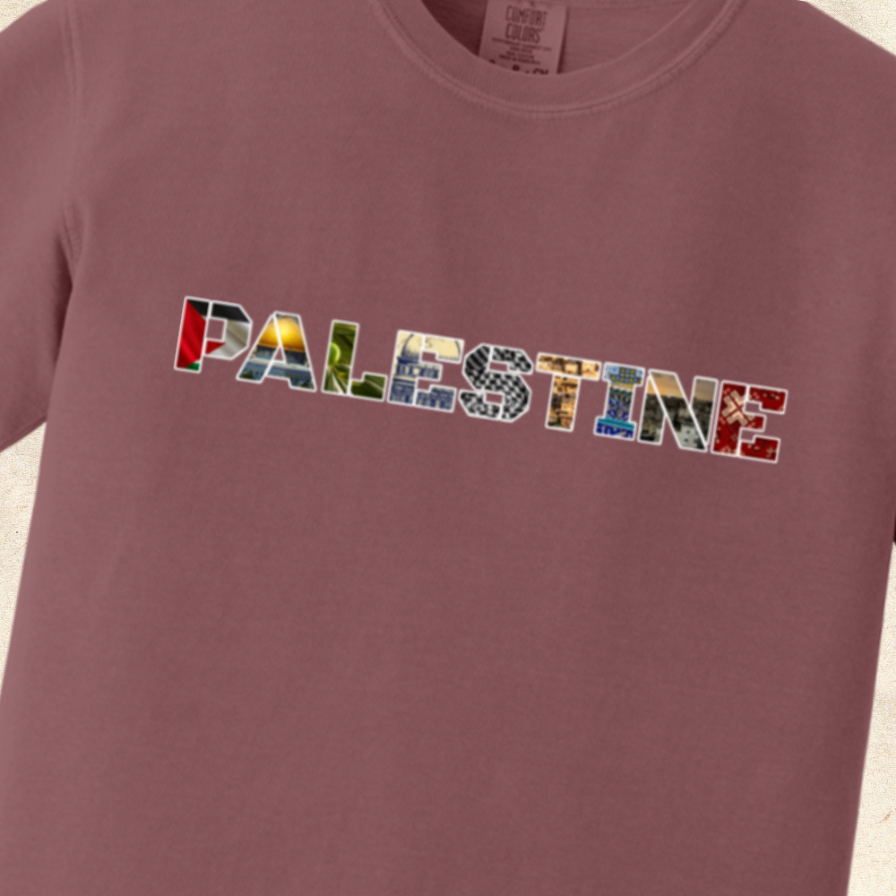 Palestine Images in Text Tshirt