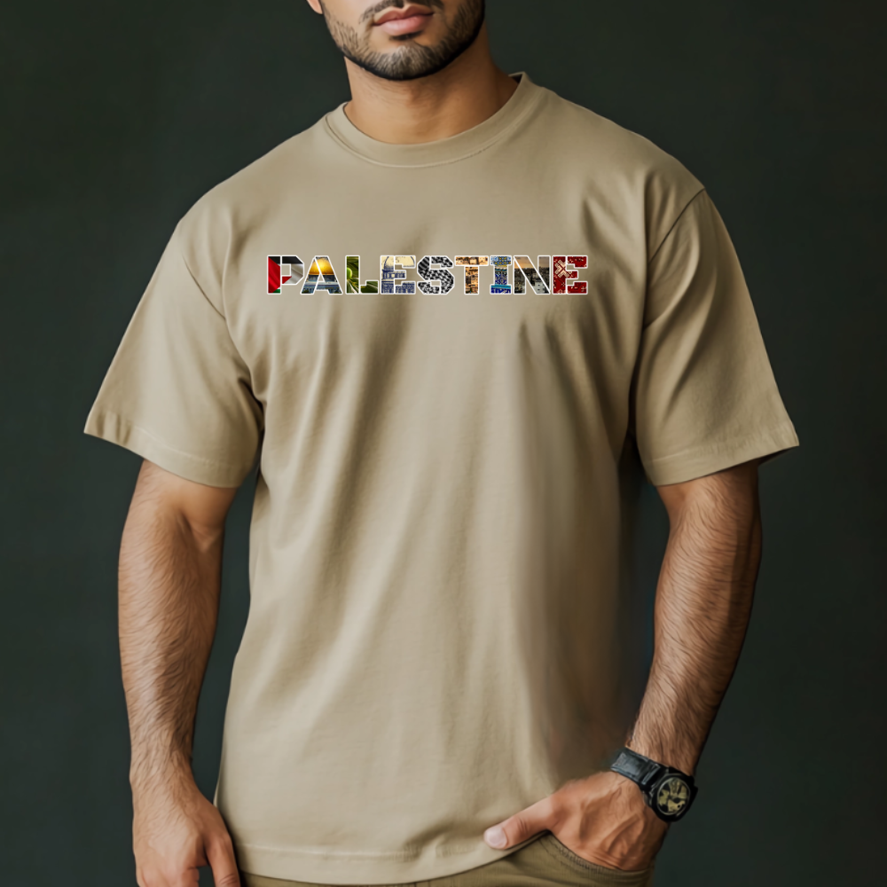 Palestine Images in Text Tshirt