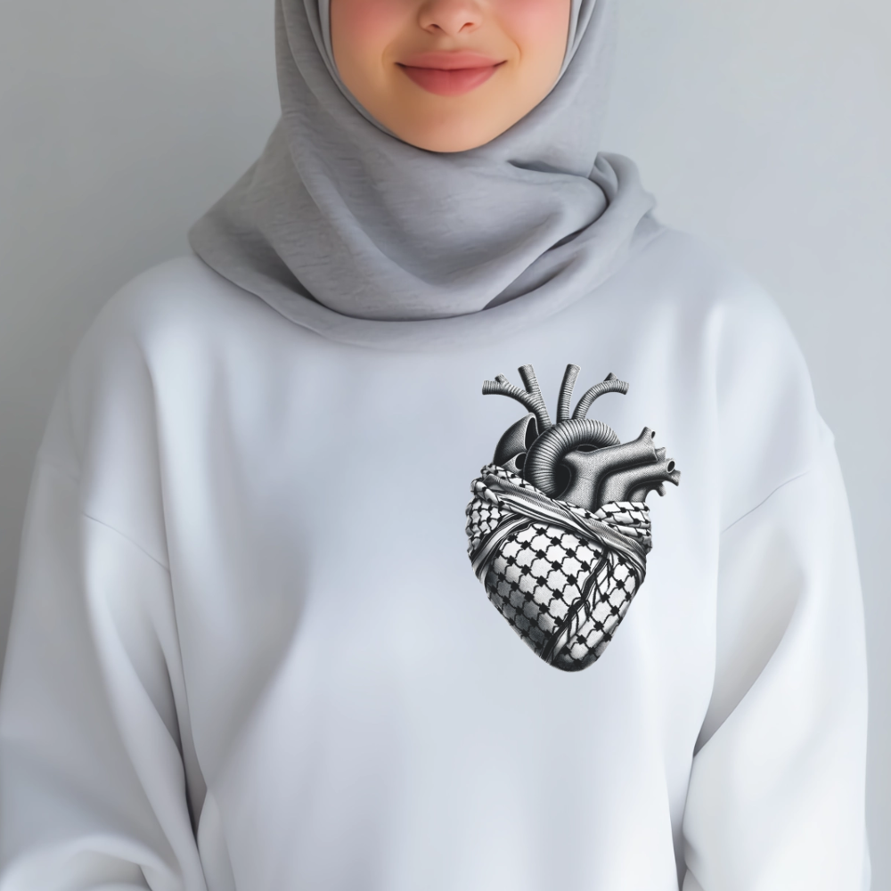 Anatomical Keffiyeh Heart Sweatshirt