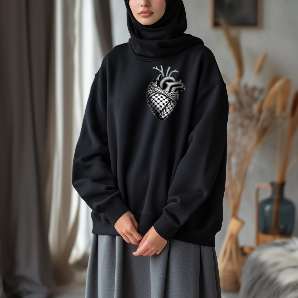 Anatomical Keffiyeh Heart Sweatshirt