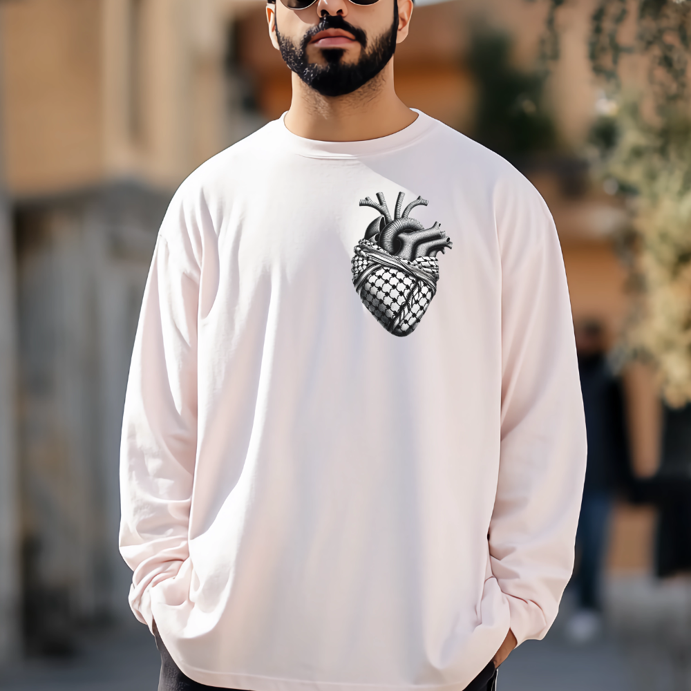 Anatomical Keffiyeh Heart Long Sleeve Tshirt