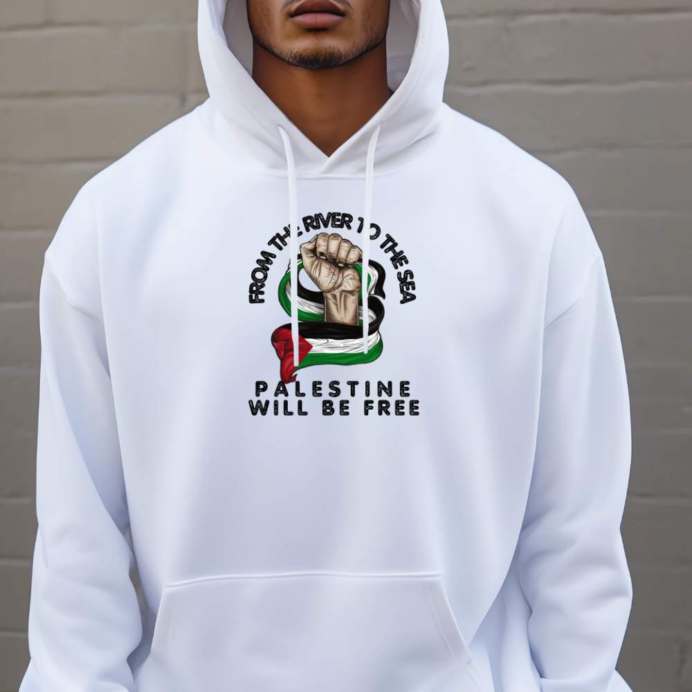 From the River to the Sea Fist with Flag Hoodie