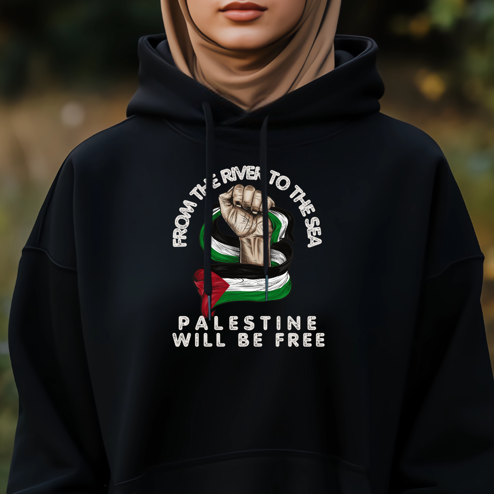 From the River to the Sea Fist with Flag Hoodie