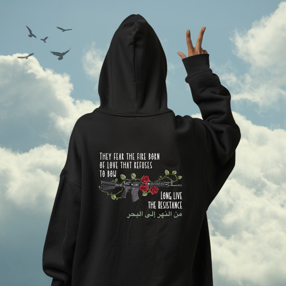 Fire Born of Love Palestine Resistance Hoodie
