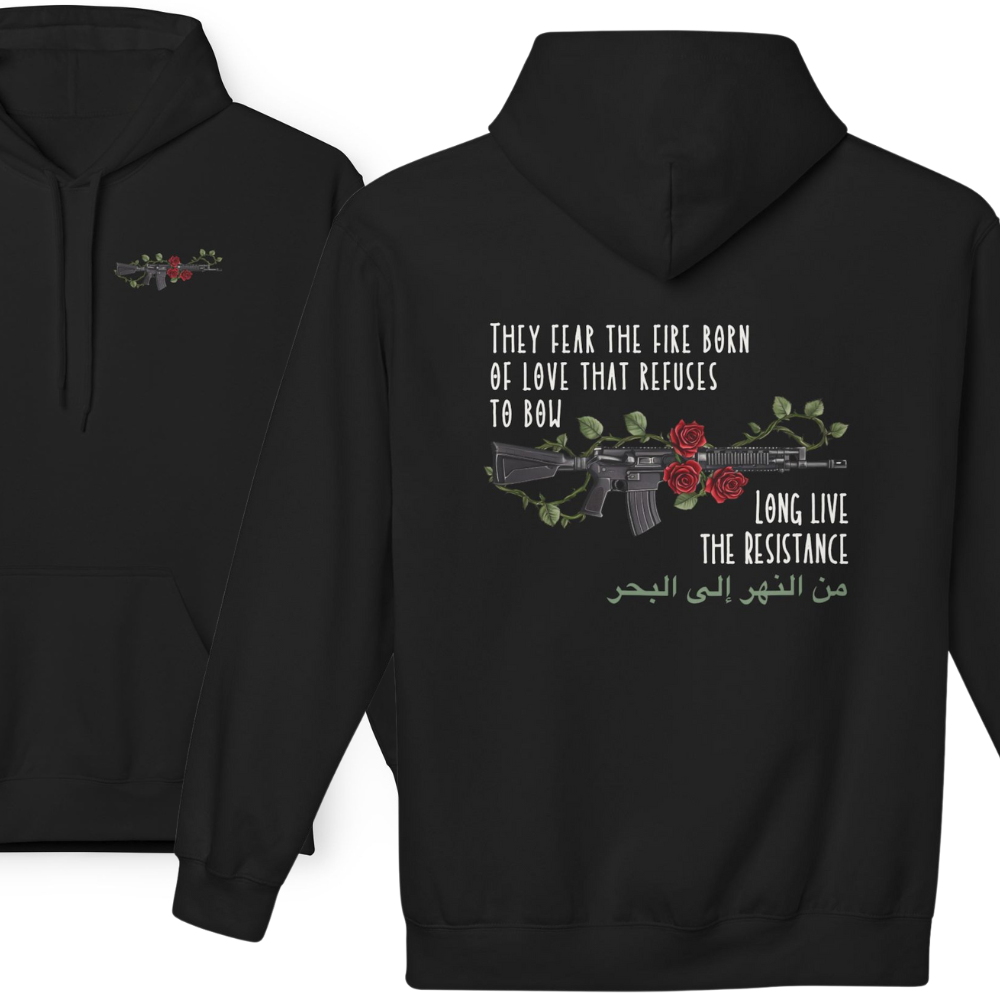 Fire Born of Love Palestine Resistance Hoodie