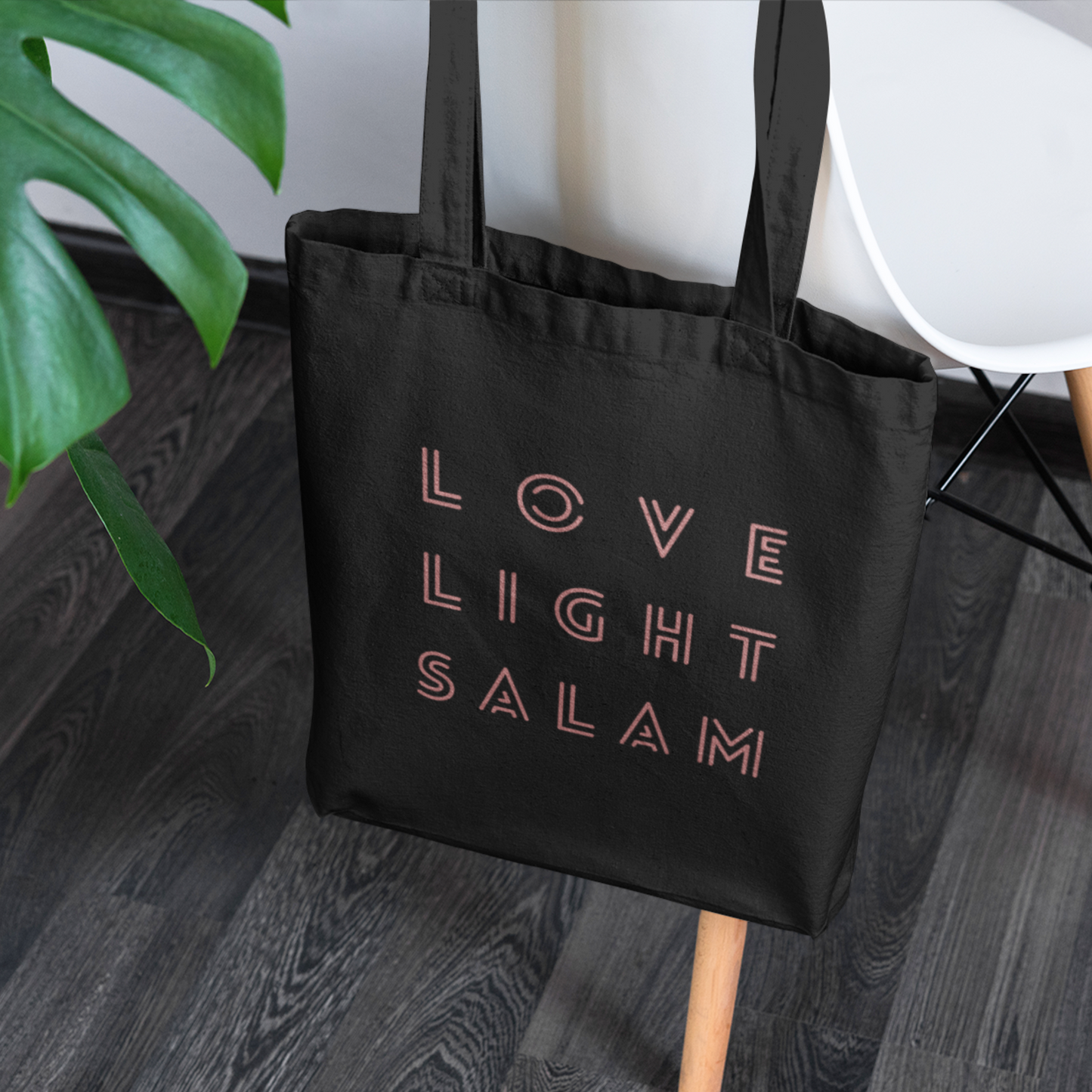 Love Light Salam Minimalist Muslimah Black Tote