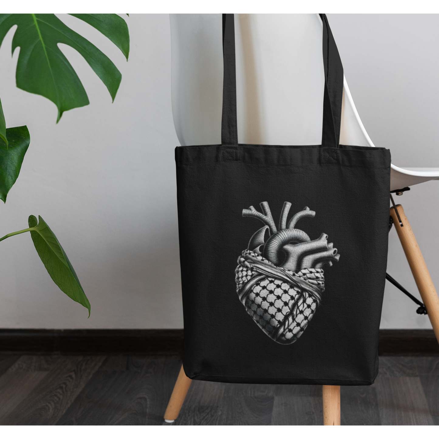 Anatomical Heart Keffiyeh Palestine Support Tote