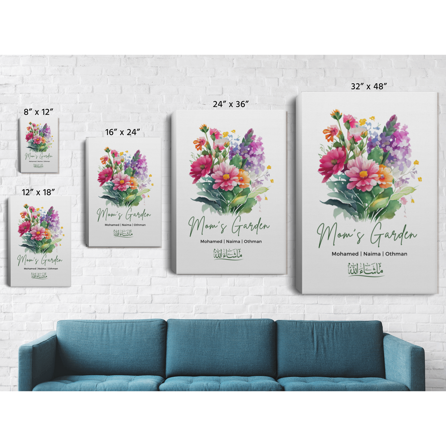 Mom's Garden Personalized Canvas Art