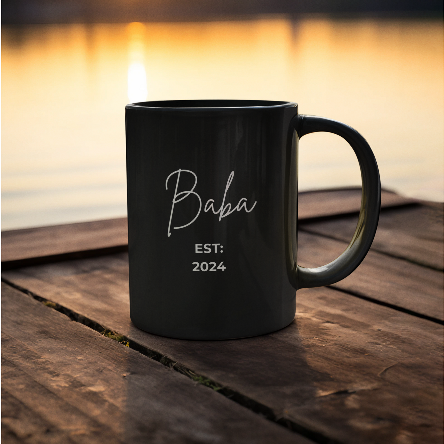 Personalized Baba Muslim Father Black Mug