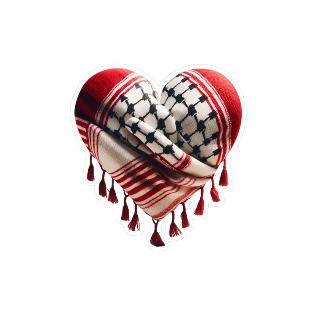 Red Keffiyeh Heart Sticker