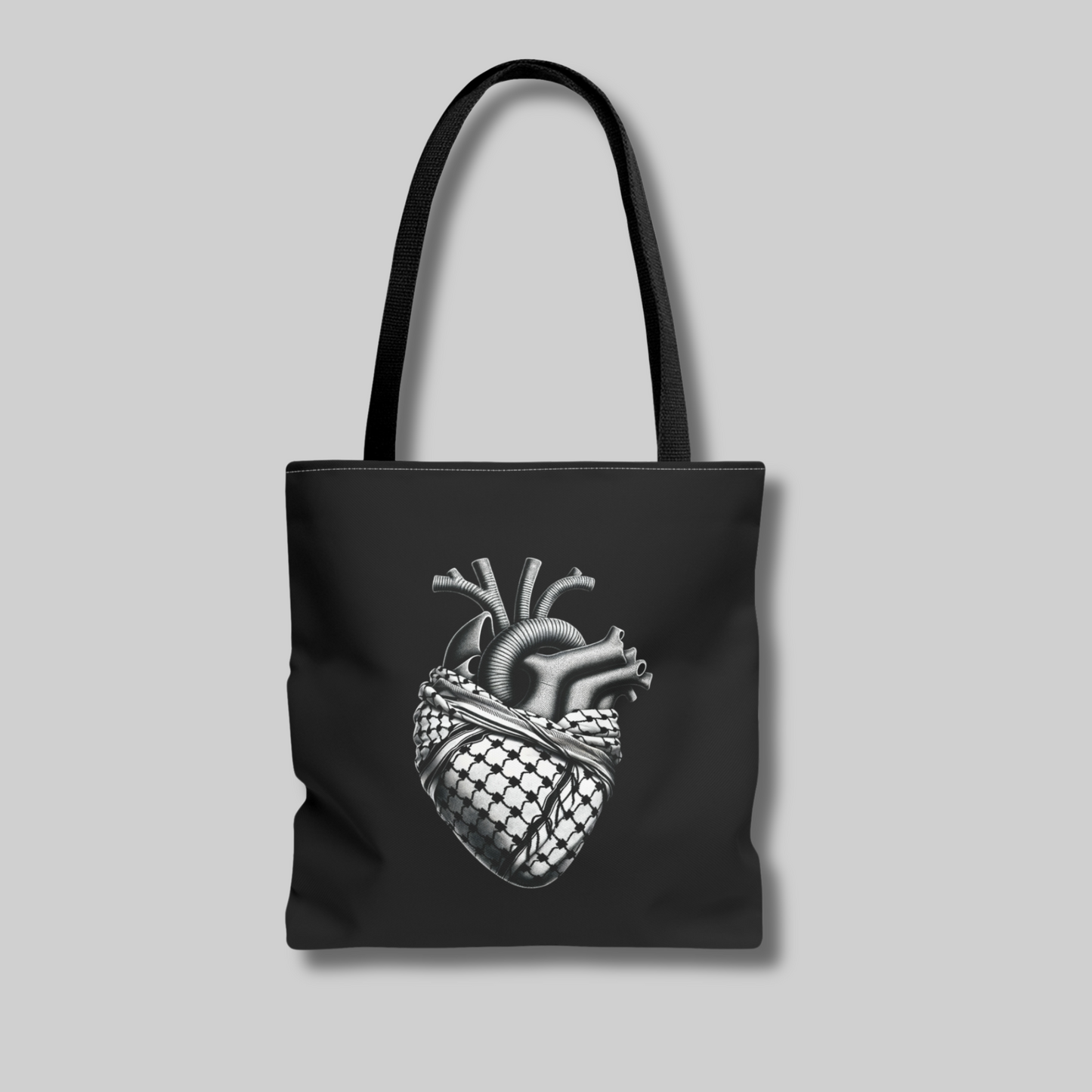 Anatomical Heart Keffiyeh Palestine Support Tote