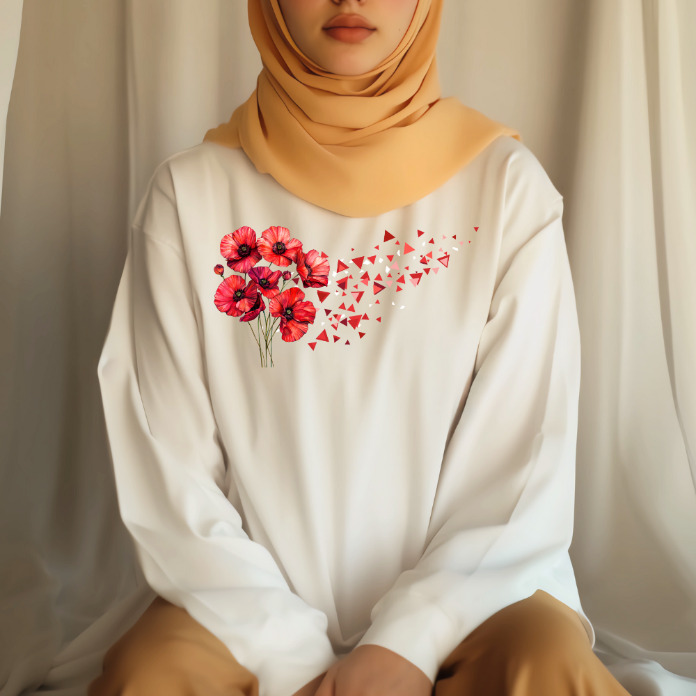 Resistance in the Wind with Poppy Long Sleeve Tshirt