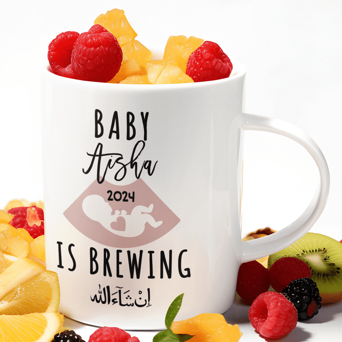 Personalized Baby is Brewing Mug for Expecting Muslim Moms