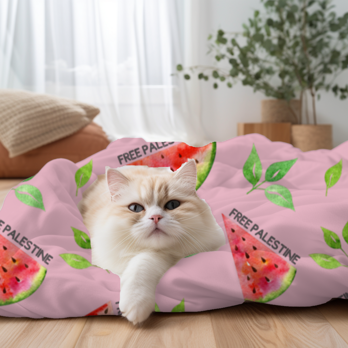 Free Palestine Pink Watermelon Blanket