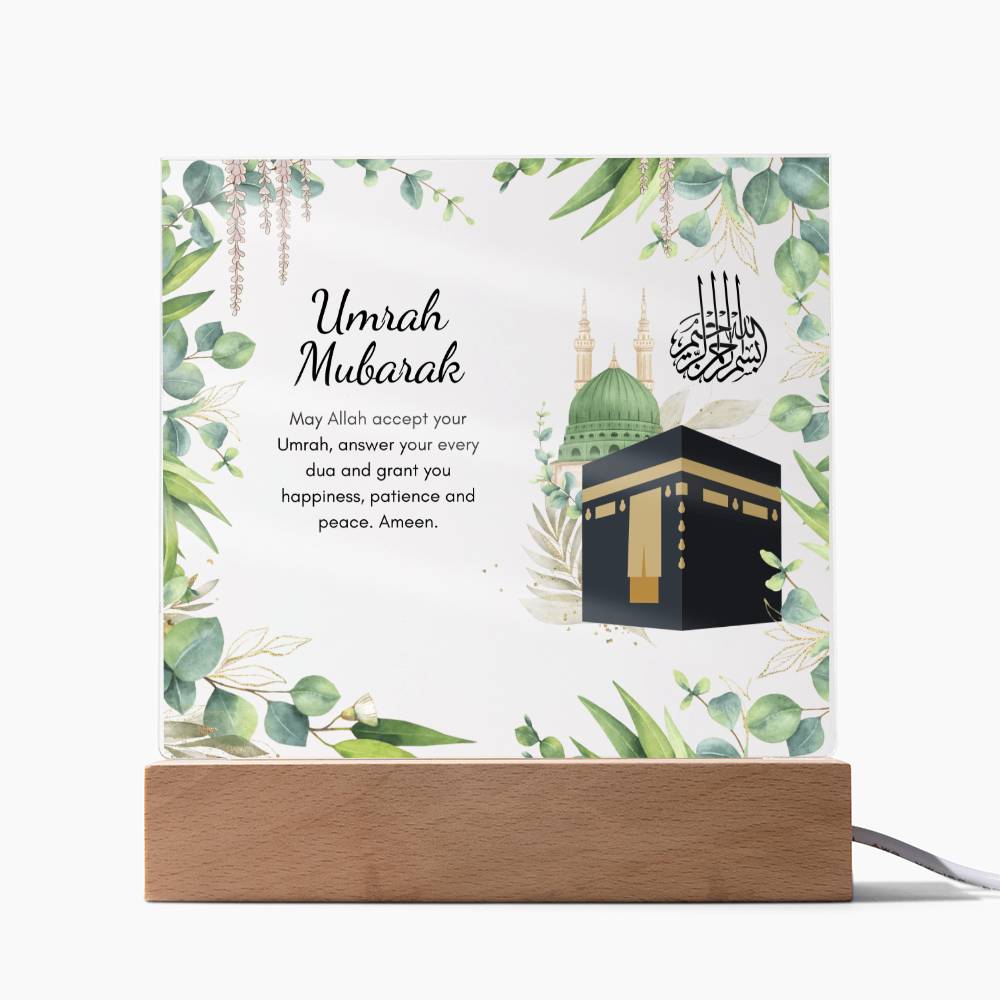 Personalized Umrah Mubarak Acrylic Plaque