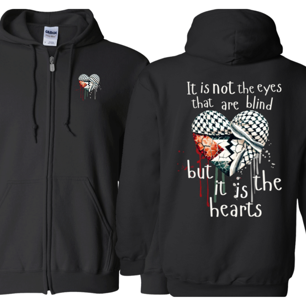 Quran 22:46 Palestine Zip Up Hoodie