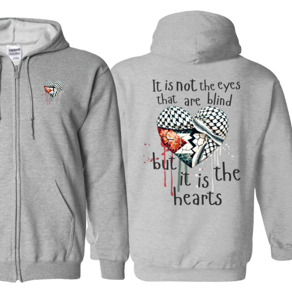 Quran 22:46 Palestine Zip Up Hoodie