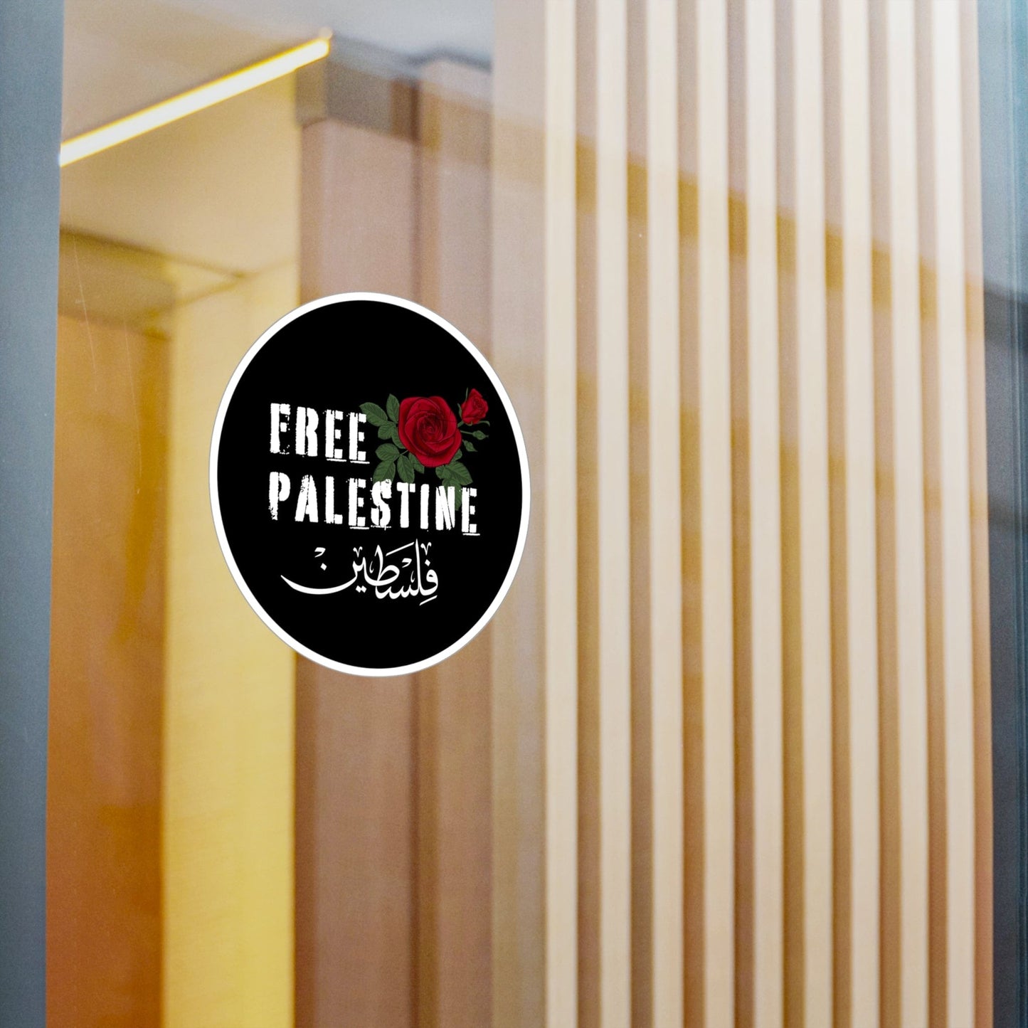 Free Palestine Red Rose Sticker