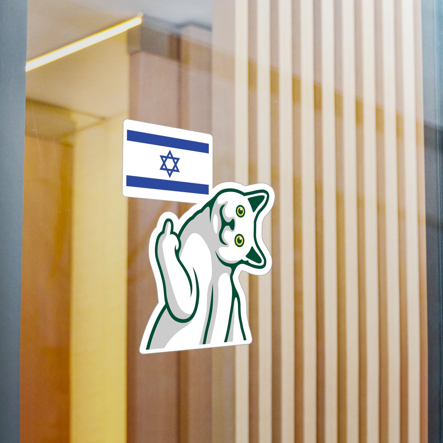 Middle Finger to Israel Kitty Cat Sticker