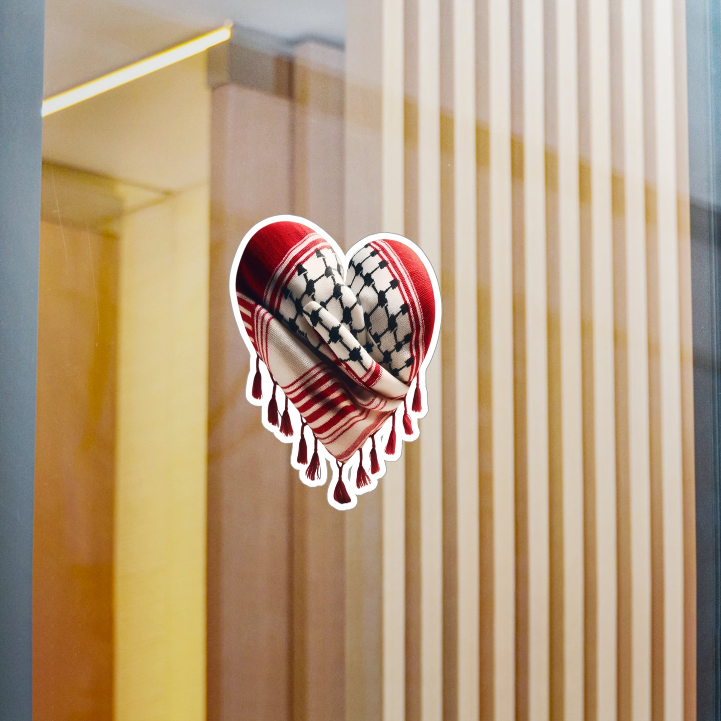 Red Keffiyeh Heart Sticker