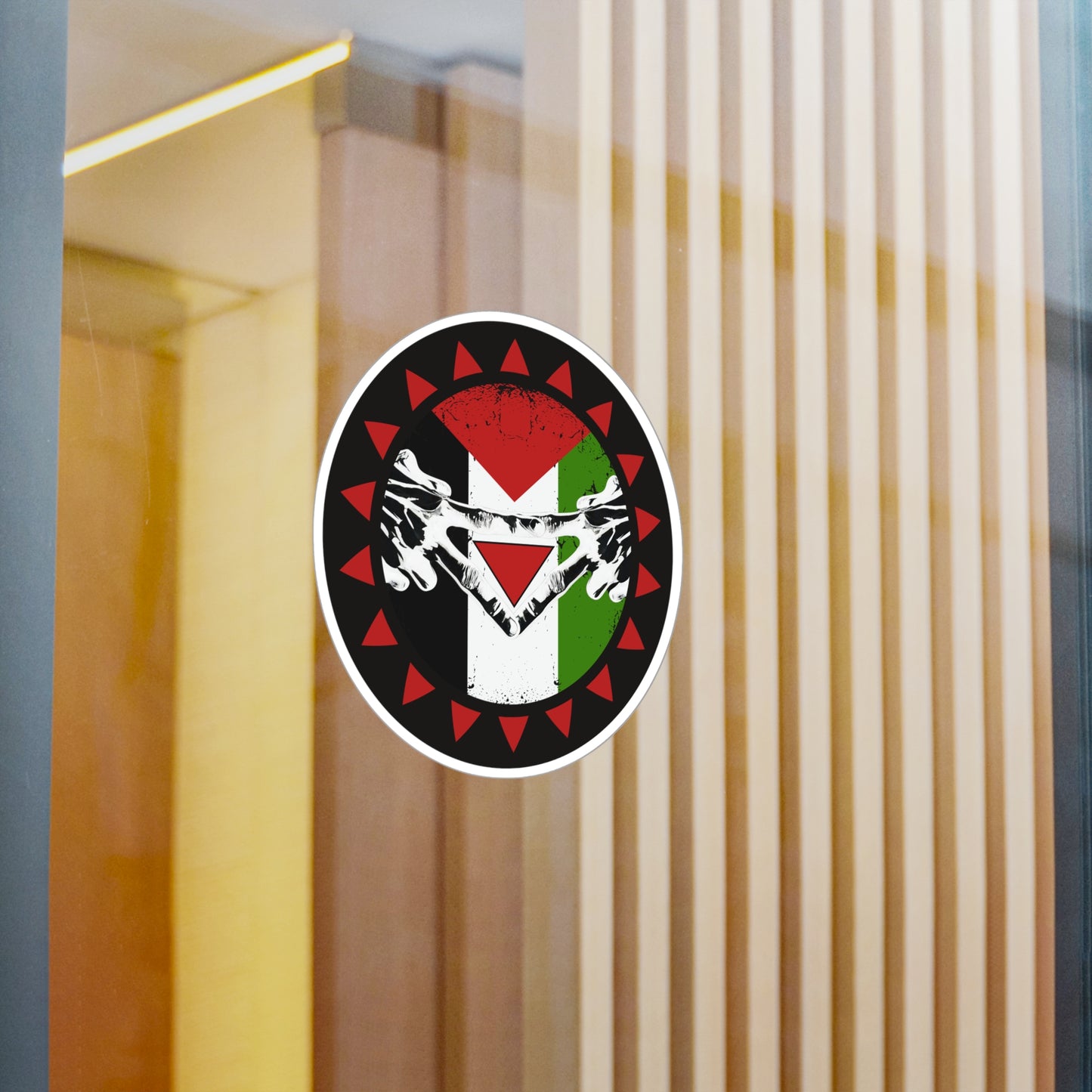 Triangle Target Hand Palestine Resistance Sticker