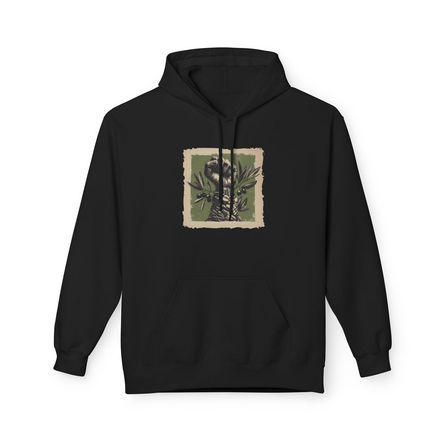 Olive and Keffiyeh Palestine Hoodie