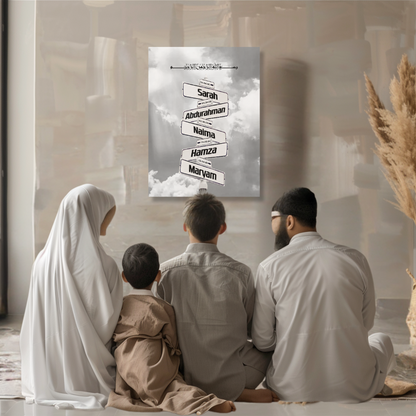 Bismillah Muslim Family Personalized Canvas Wall Art | Cloud Canvas