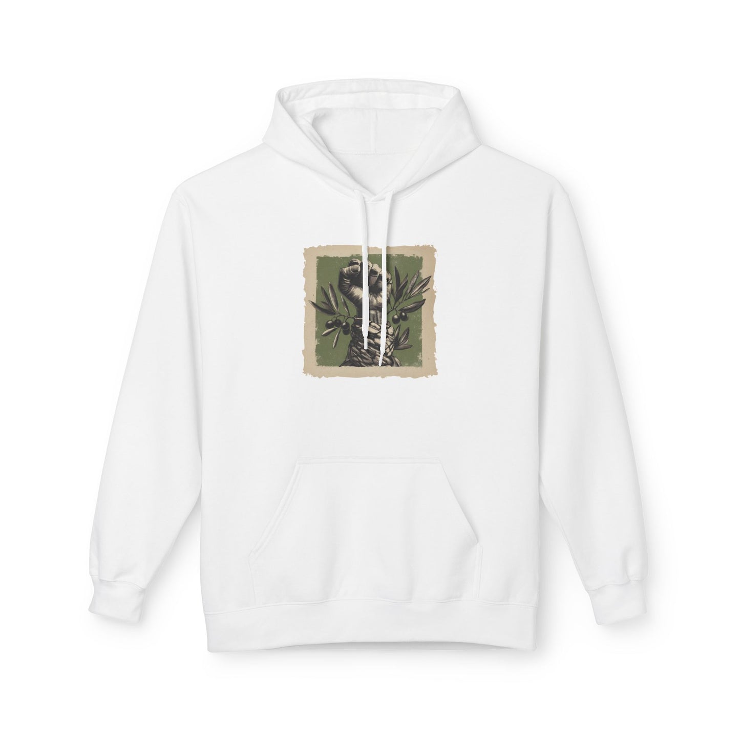Olive and Keffiyeh Palestine Hoodie