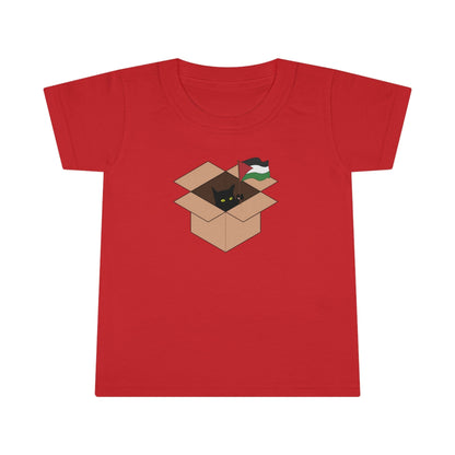 Cat in a Box Palestine Flag Toddler T-shirt