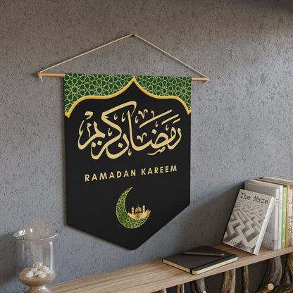 Green and Gold Ramadan Kareem Hanging Banner