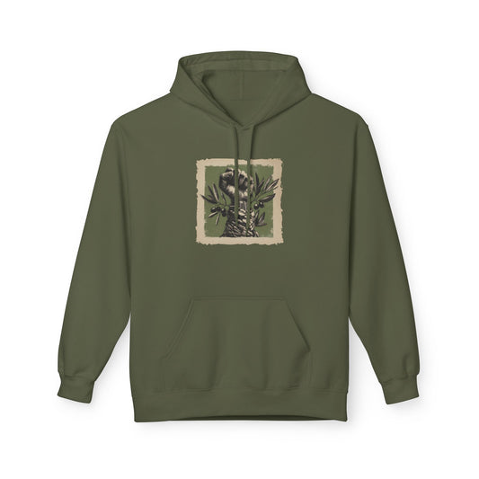 Olive and Keffiyeh Palestine Hoodie