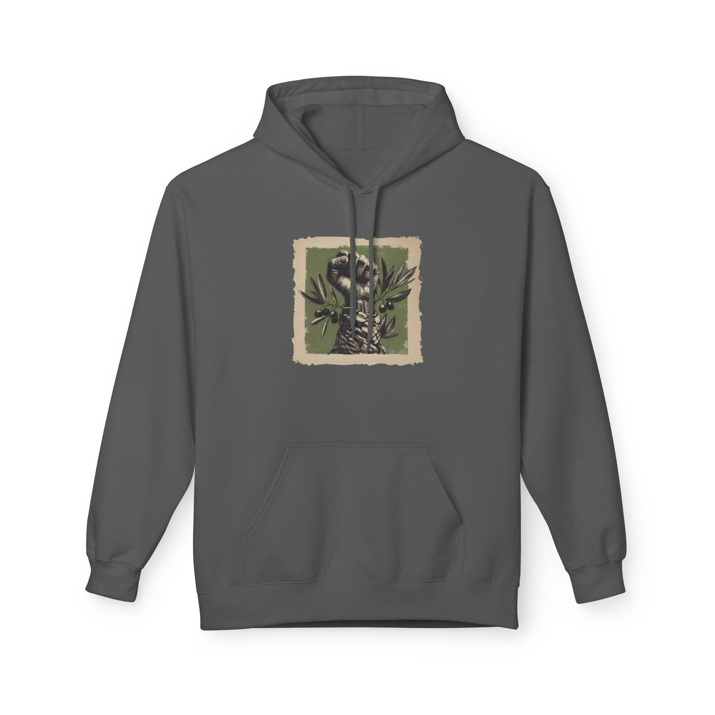 Olive and Keffiyeh Palestine Hoodie