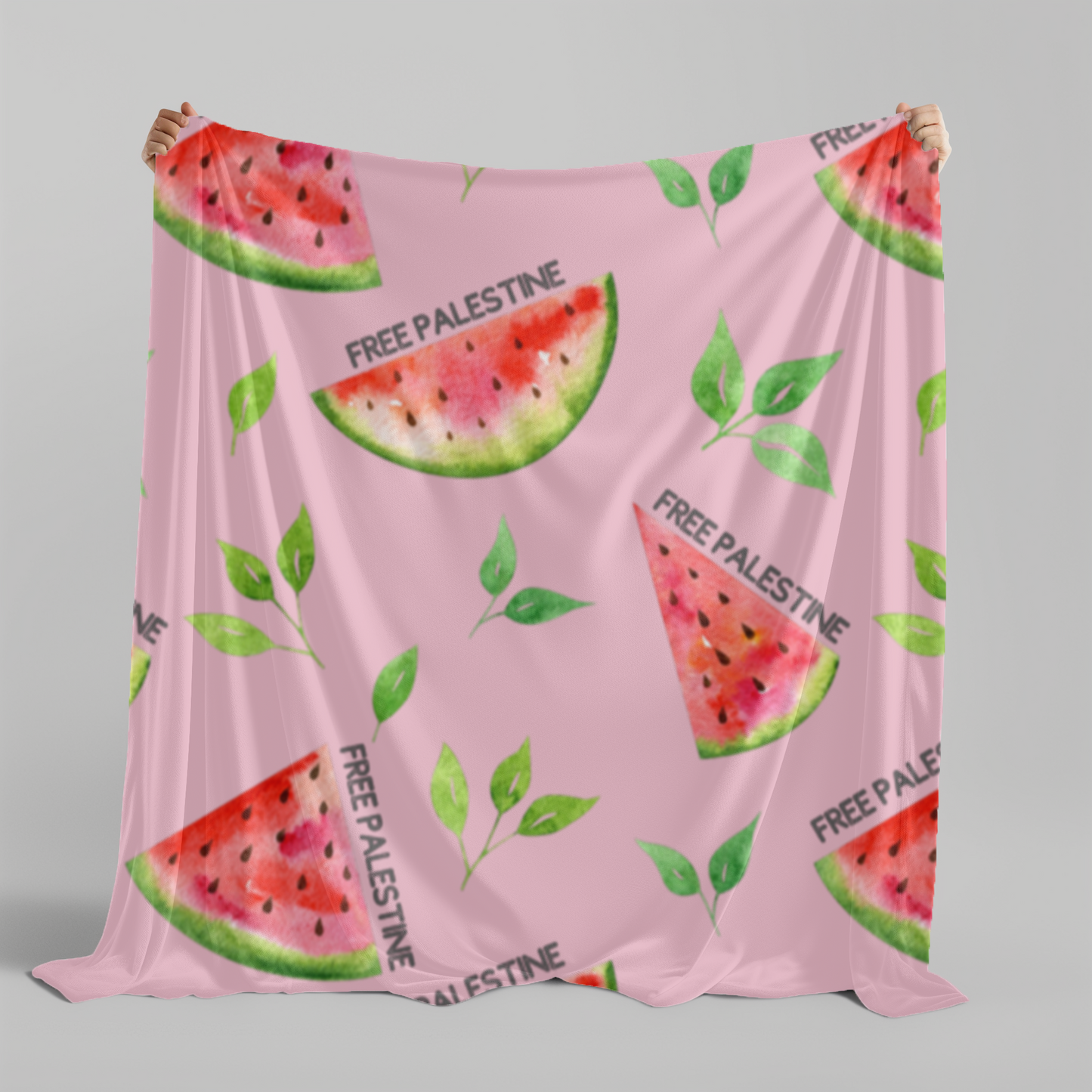 Free Palestine Pink Watermelon Blanket