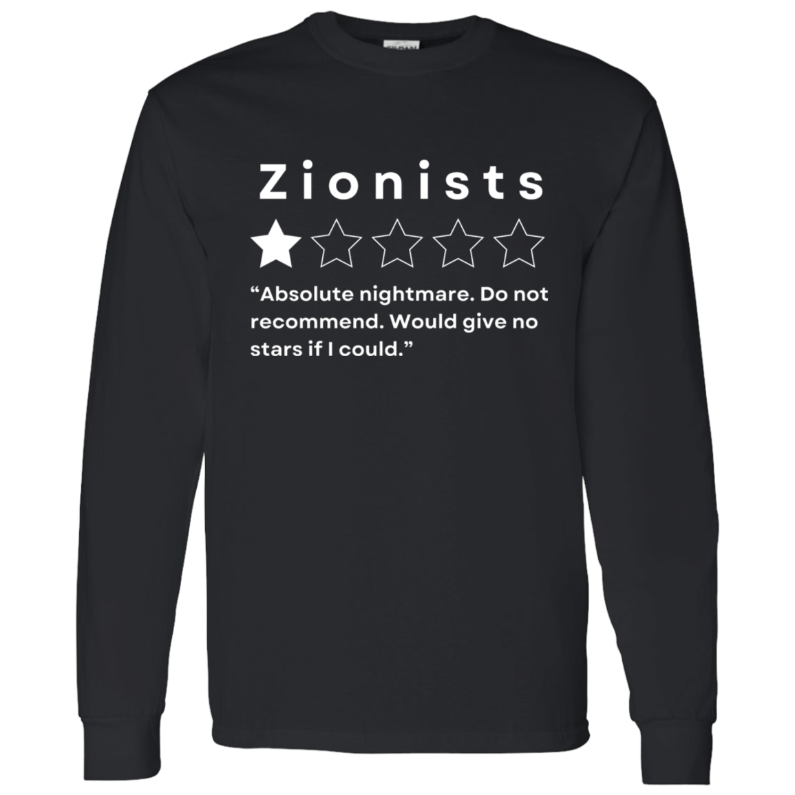 Zionists Do Not Recommend Long Sleeve Tshirt