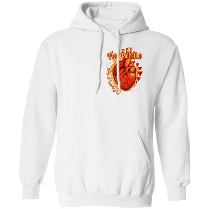 Flaming Heart Free Palestine Hoodie