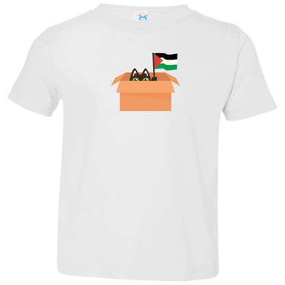 Shy Cat in a Box Palestine Toddler Tshirt