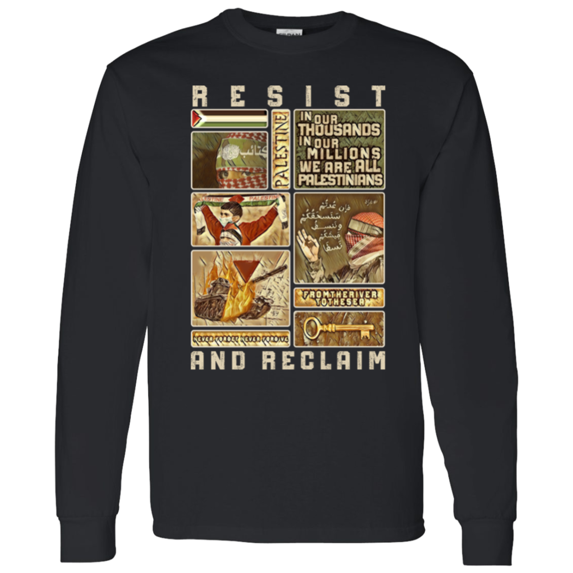 Resist and Reclaim 2 Palestine Long Sleeve Tshirt