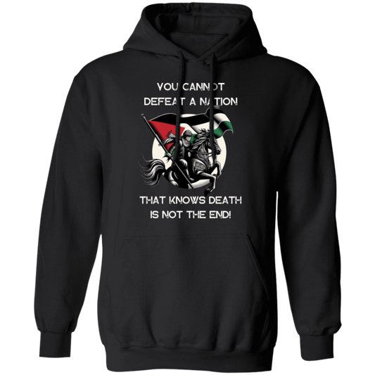 You Can't Defeat a Nation Palestine Hoodie-Front Design