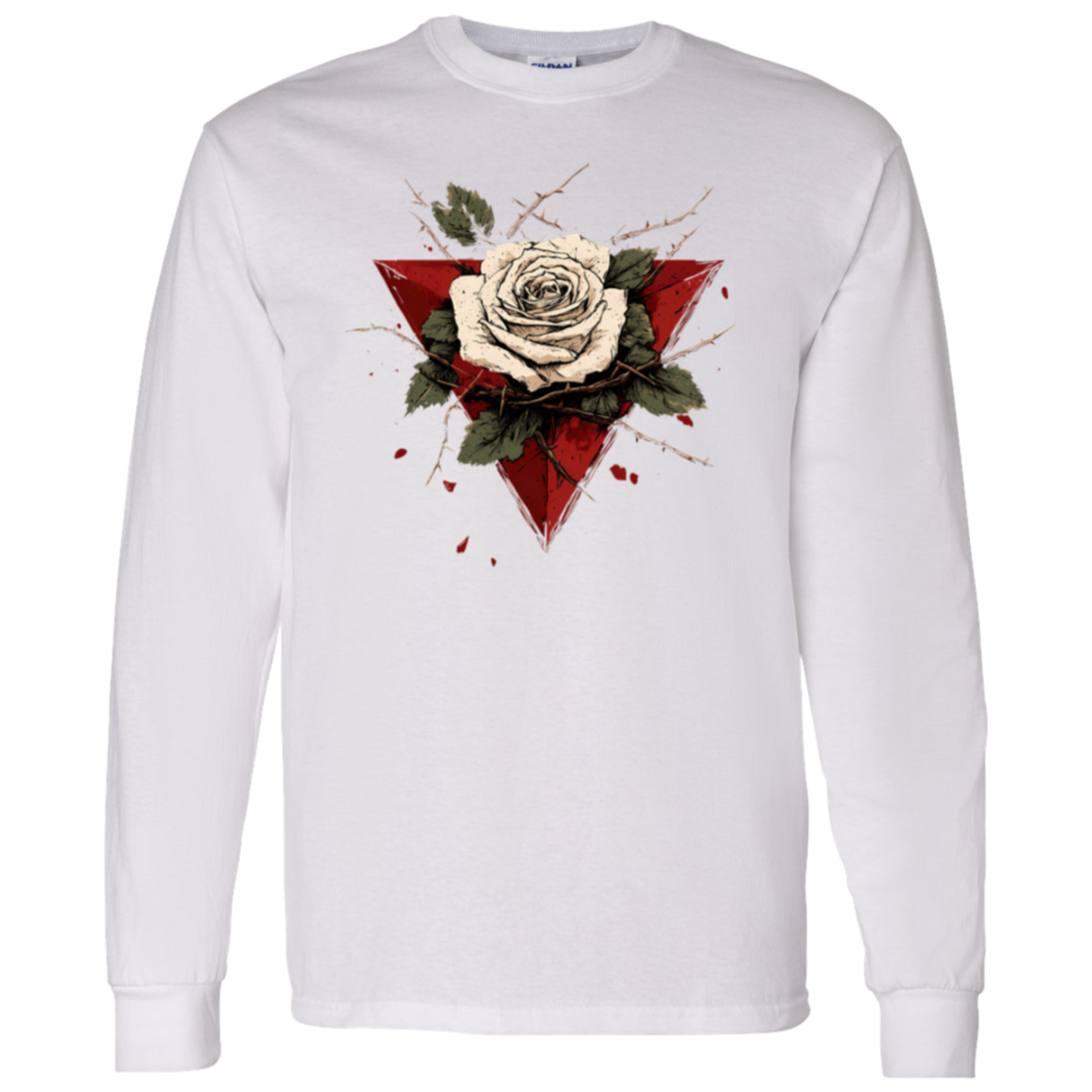 Beautiful White Rose Palestinian Resistance Long Sleeve Tshirt