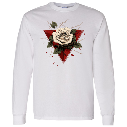 Beautiful White Rose Palestinian Resistance Long Sleeve Tshirt