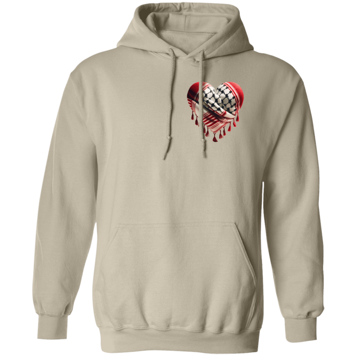 Red Keffiyeh Heart Palestine Support Hoodie