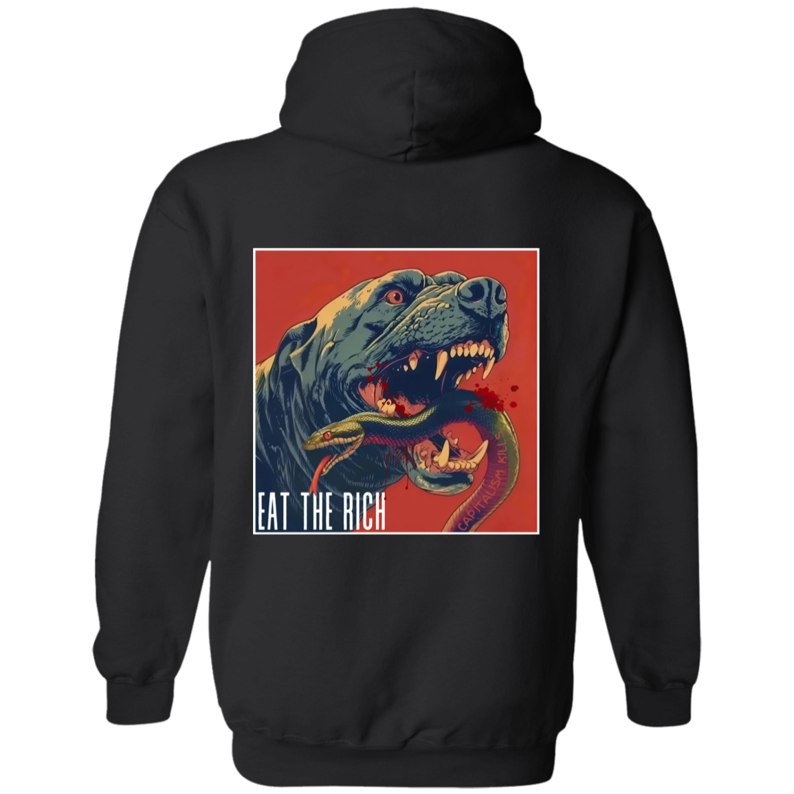 Eat the Rich Black Dog Hoodie