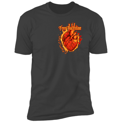 Flaming Heart Free Palestine Tshirt