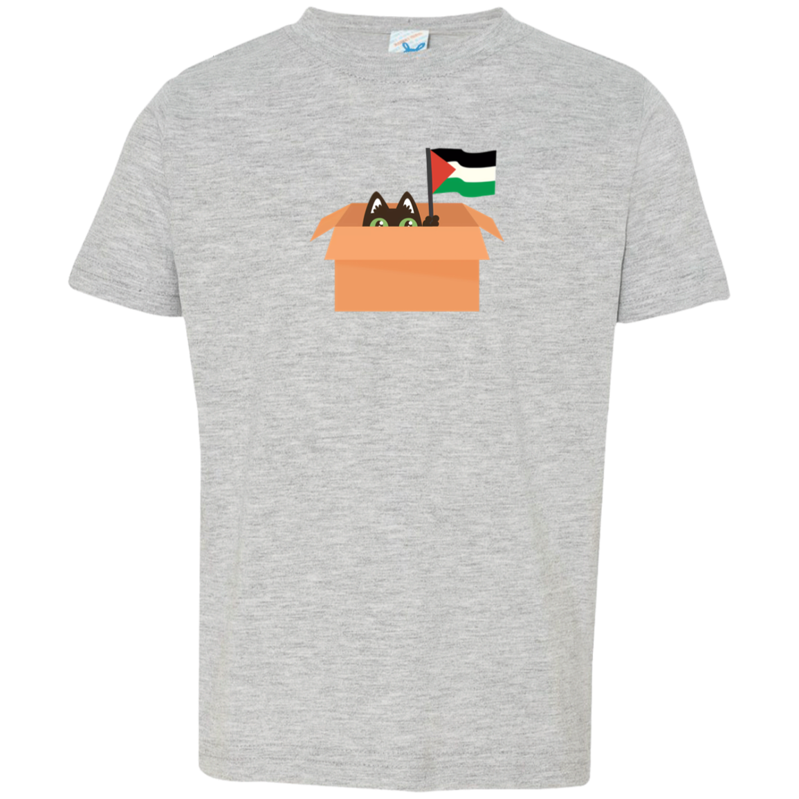 Shy Cat in a Box Palestine Toddler Tshirt